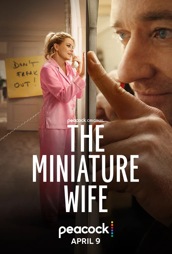 The Miniature Wife poster — Lindy at six inches tall on a telephone, with a note reading Don't Freak Out